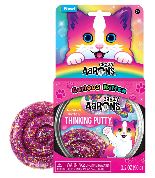 Crazy Aaron's Thinking Putty 4” Tin - Curious Kitten