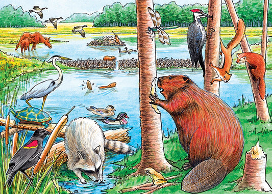 Cobble Hill 35 Piece Tray Puzzle  - Beaver Pond