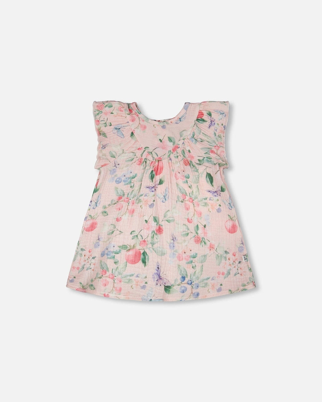 Deux par Deux Cotton Muslin Baby Dress - Berries