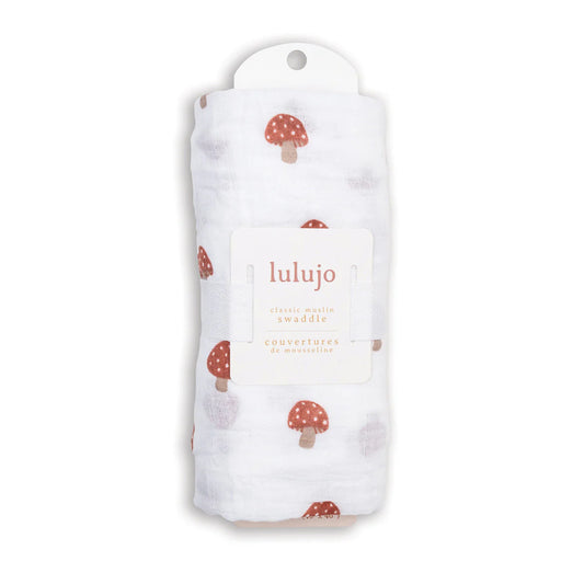Lulujo Muslin Swaddle - Mushroom