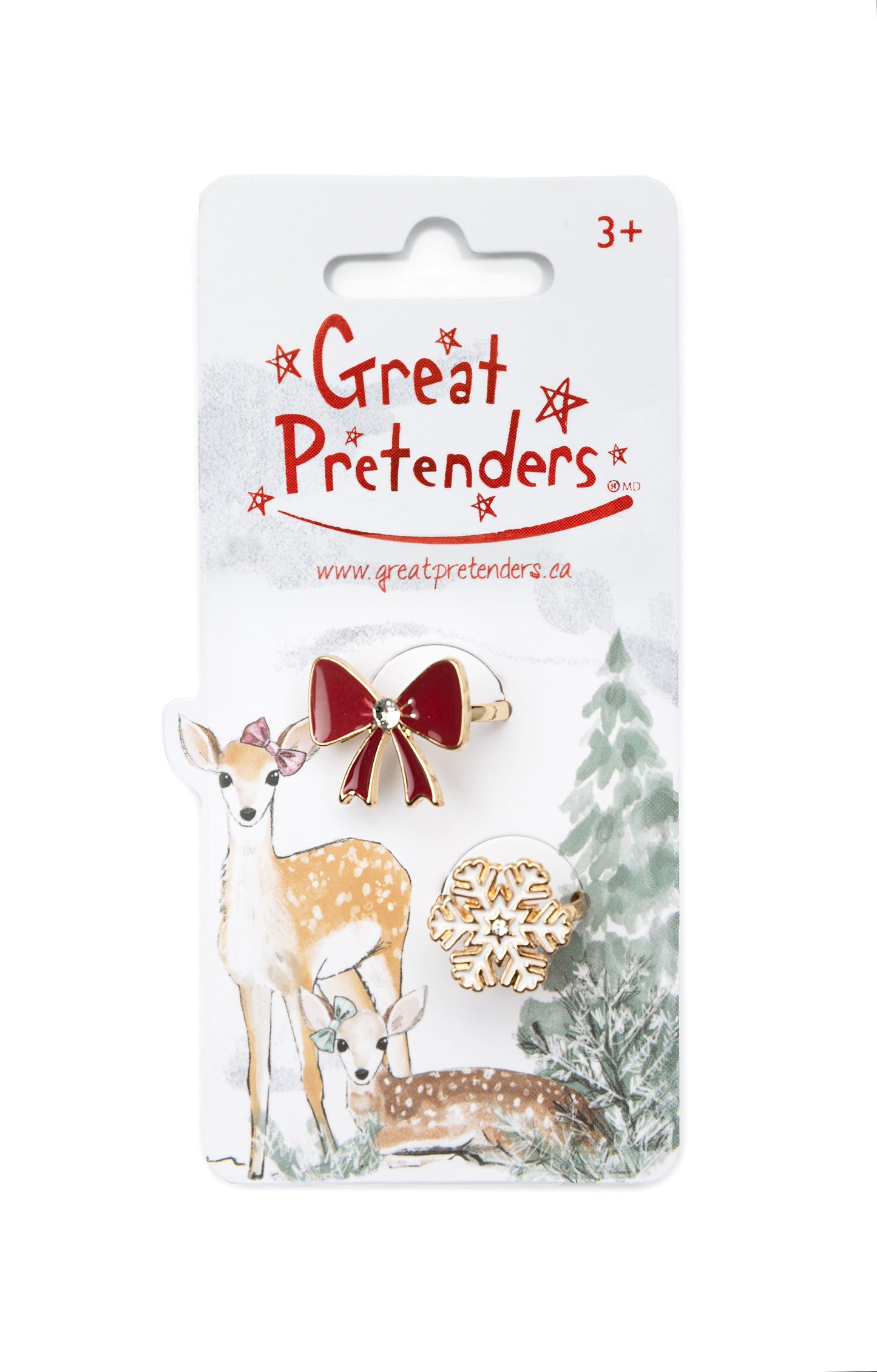 Great Pretenders Ring Set - Holiday Bow &  Snowflake