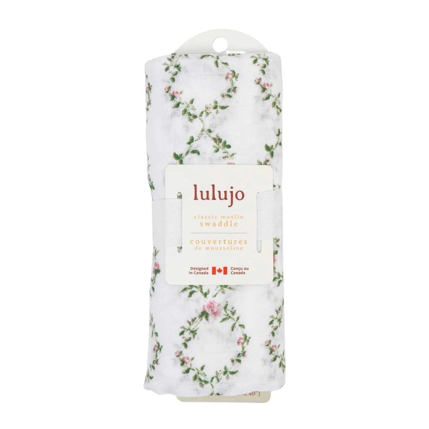 Lulujo Muslin Swaddle - Rose Trellis