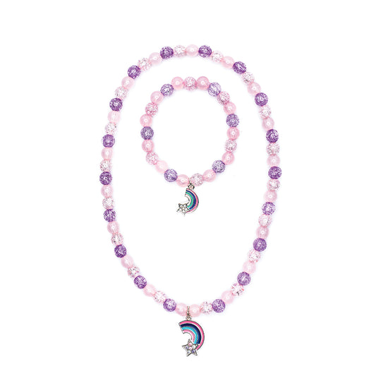 Great Pretenders Necklace & Bracelet Set - Purple Rainbow