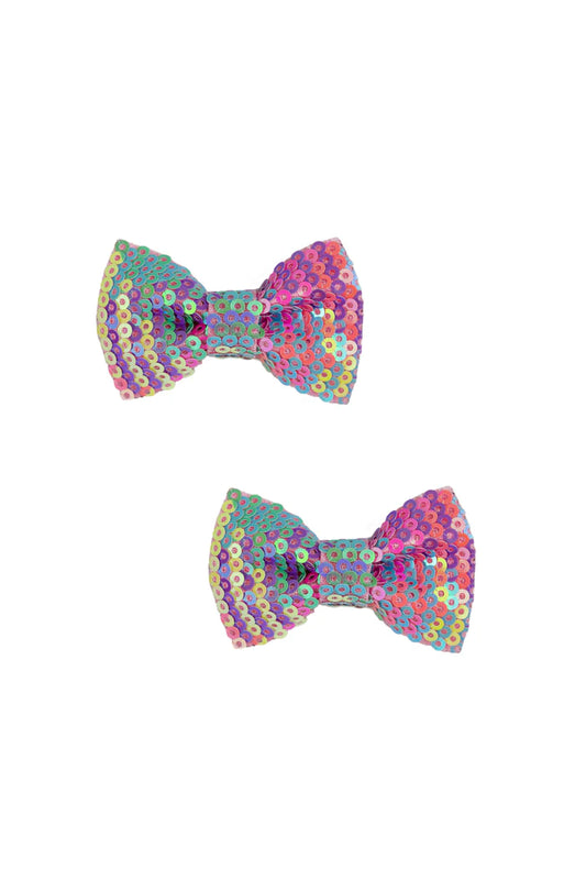 Great Pretenders Hairclips - Rainbow Sequin Bows