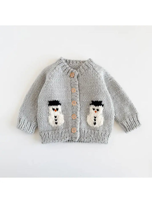 Figgy Friends Cardigan - Snowman