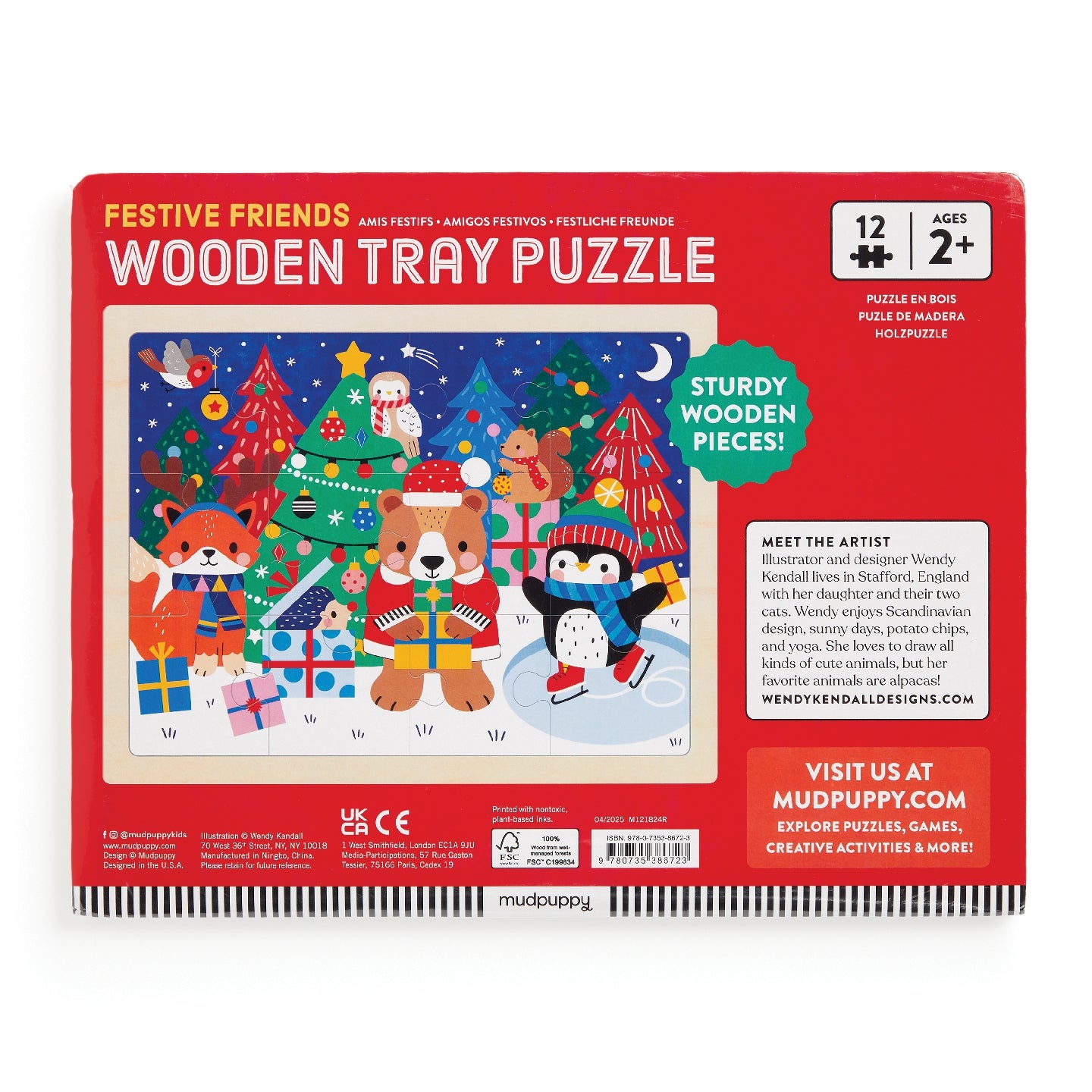 Festive Friends Wood 12 Piece Christmas Puzzle