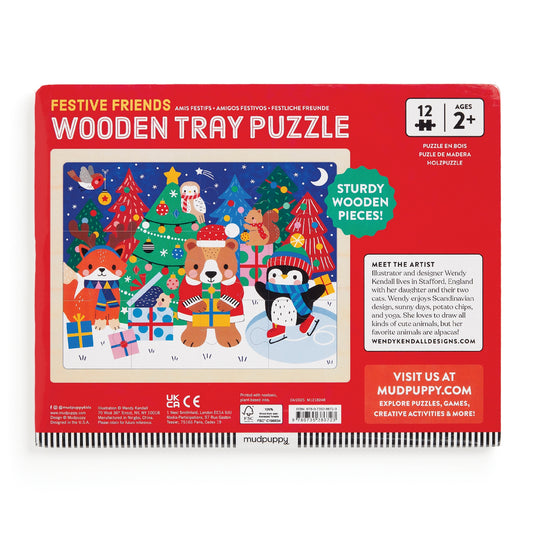 Festive Friends Wood 12 Piece Christmas Puzzle