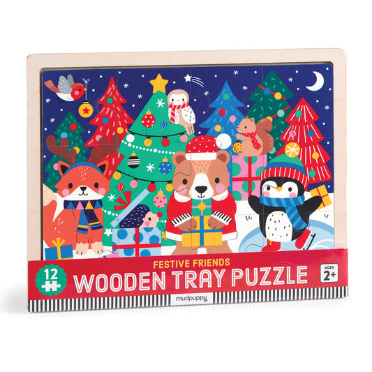 Festive Friends Wood 12 Piece Christmas Puzzle