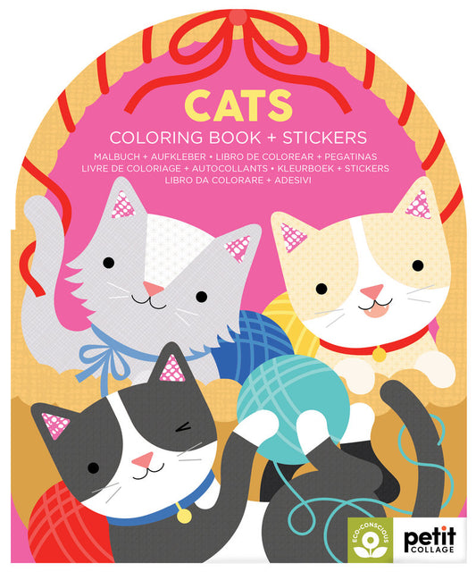 Cats Colouring Book with Stickers