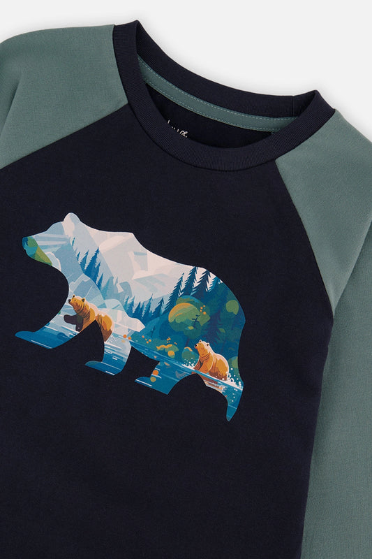 Deux par Deux Long Sleeve Tee - Landscape Bear