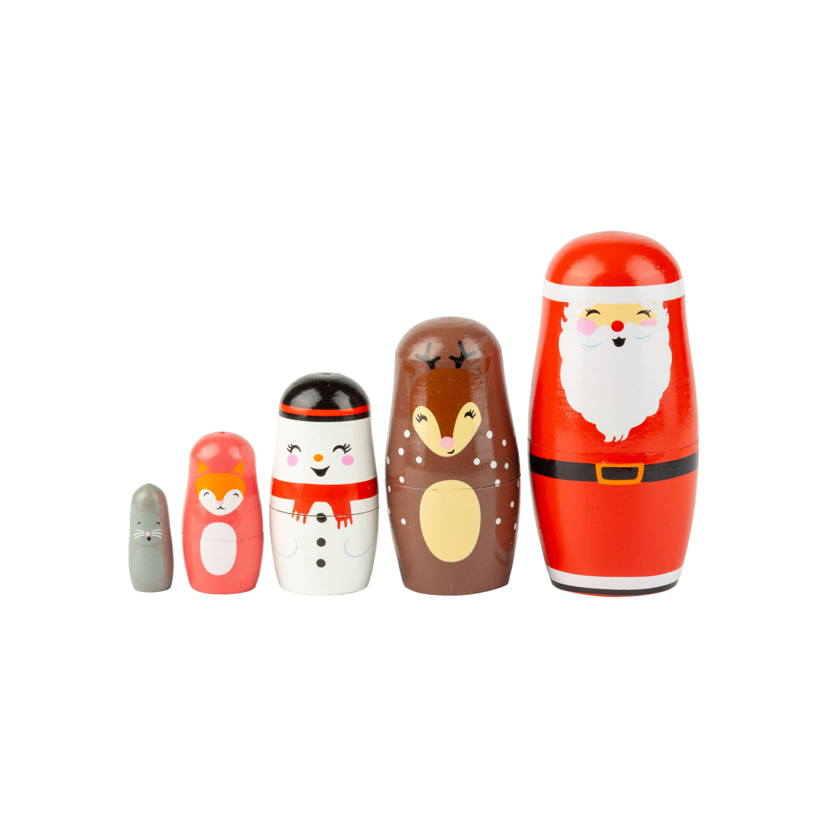 Nested Wooden Santa