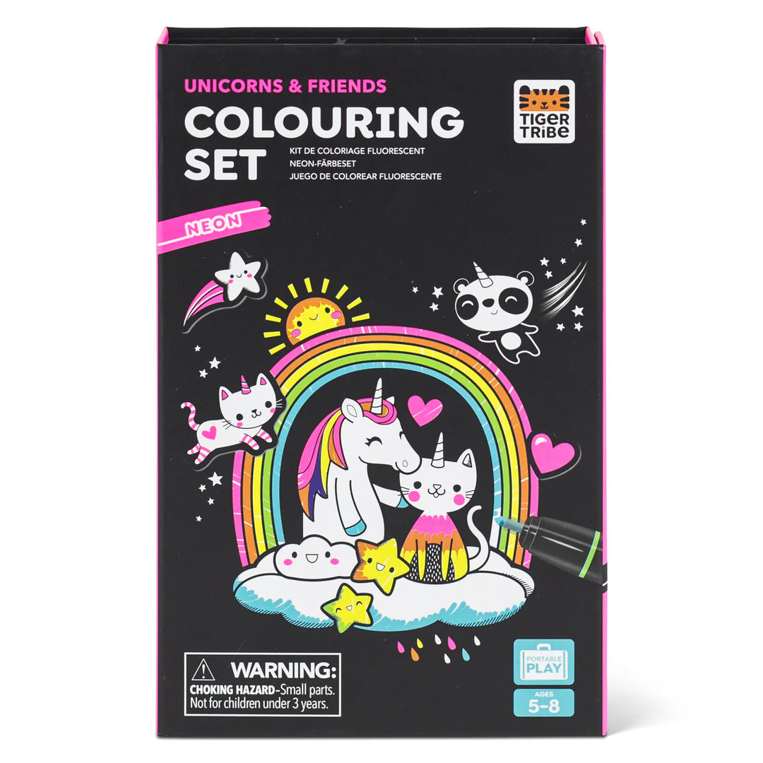 Neon Colouring Set - Unicorns and  Friends