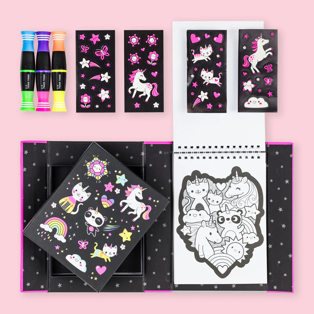 Neon Colouring Set - Unicorns and  Friends