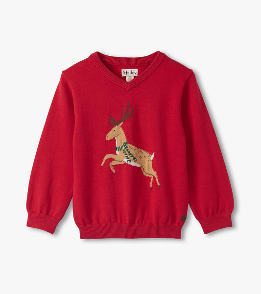 Hatley Toddler Sweater - Red Reindeer
