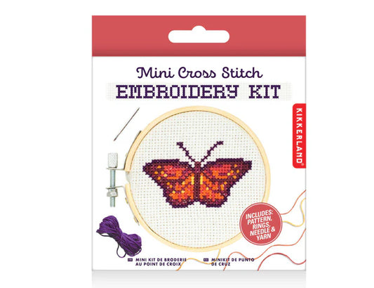 Kikkerland Mini Cross Stich Kit - Butterfly