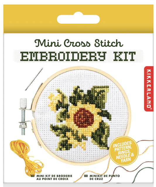 Kikkerland Mini Cross Stich Kit - Sunflower