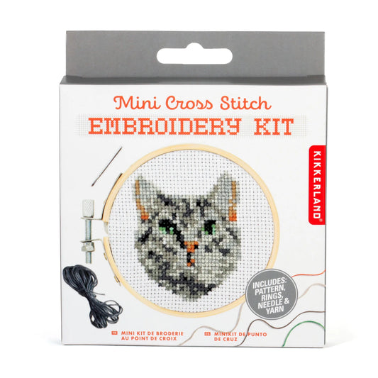 Kikkerland Mini Cross Stich Kit - Cat