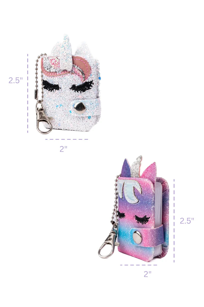 Mini Sparkly Unicorn Keychain Journal
