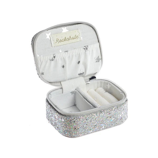 Silver Confetti Glitter Mini Jewelry Box