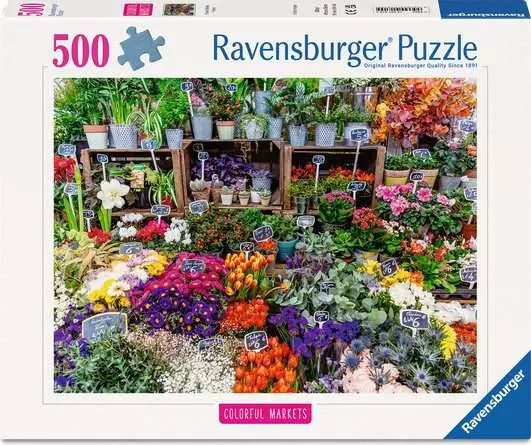 Flower Market, France 500 Piece Puzzle