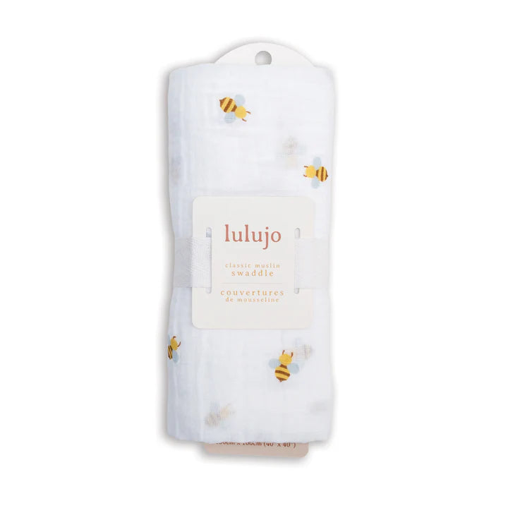 Lulujo Muslin Swaddle - Bees