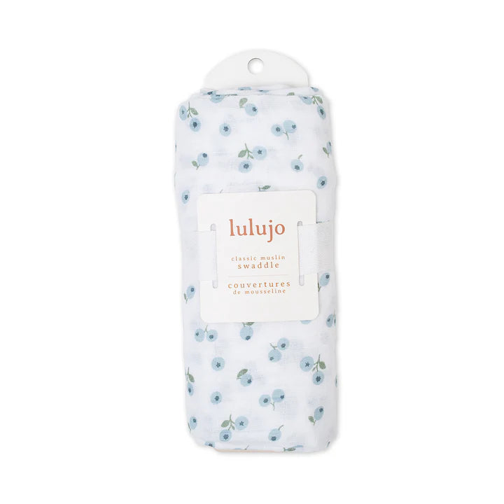 Lulujo Muslin Swaddle - Blueberries