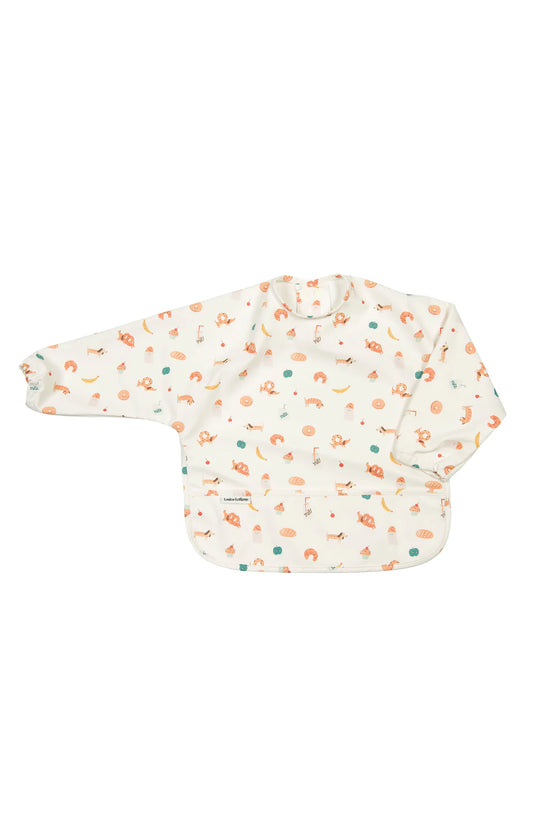 Loulou Lollipop Long Sleeve Waterproof Bib - French Breakfast