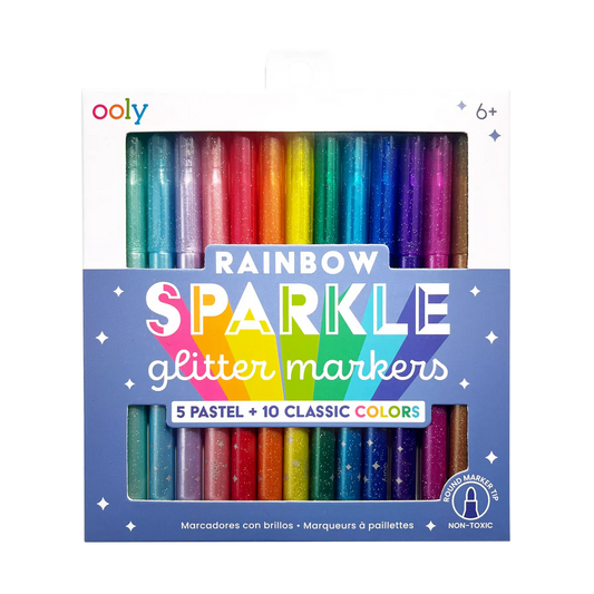 Ooly Rainbow Sparkle Glitter Markers - Set of 15