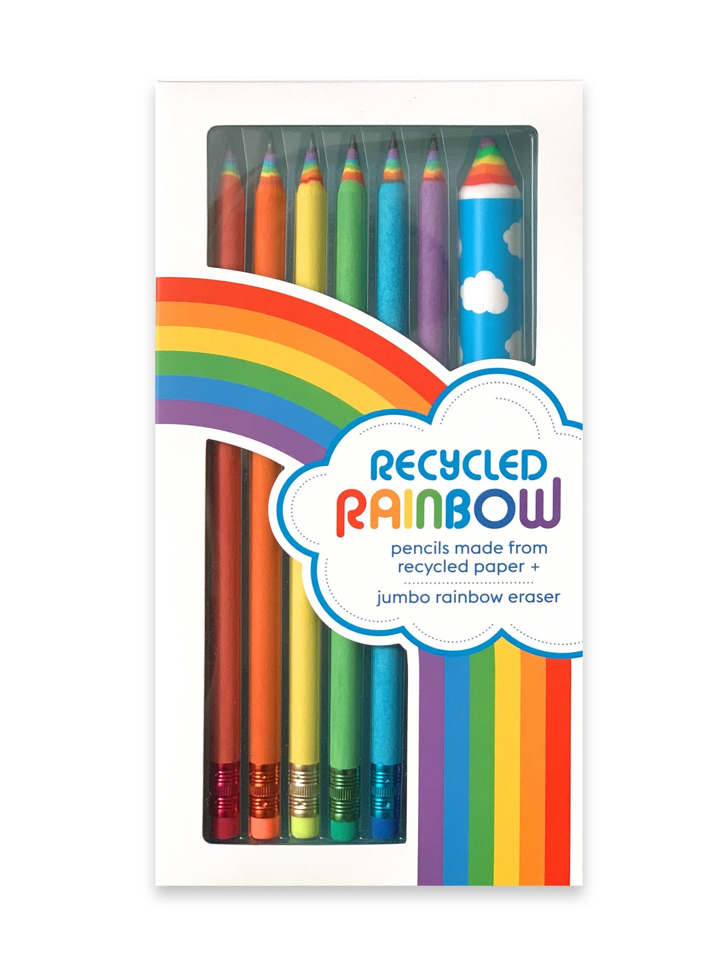 Snifty Recycled Rainbow Pencil and Eraser Set