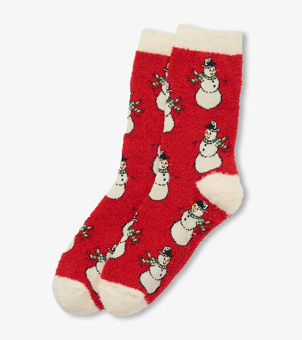 Vintage Snowmen Womens Fuzzy Socks