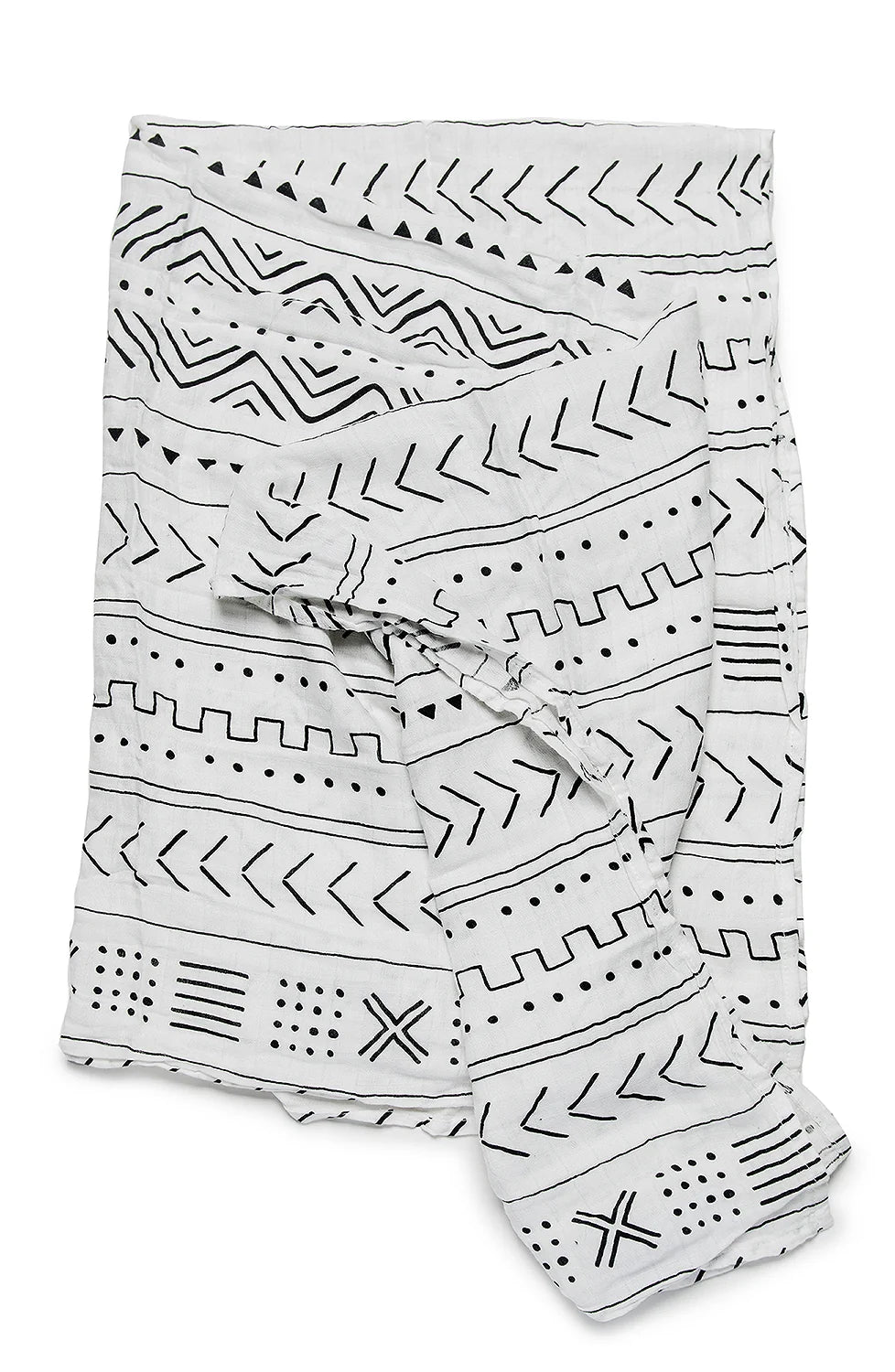 Loulou Lollipop Muslin Swaddle - White Mudcloth