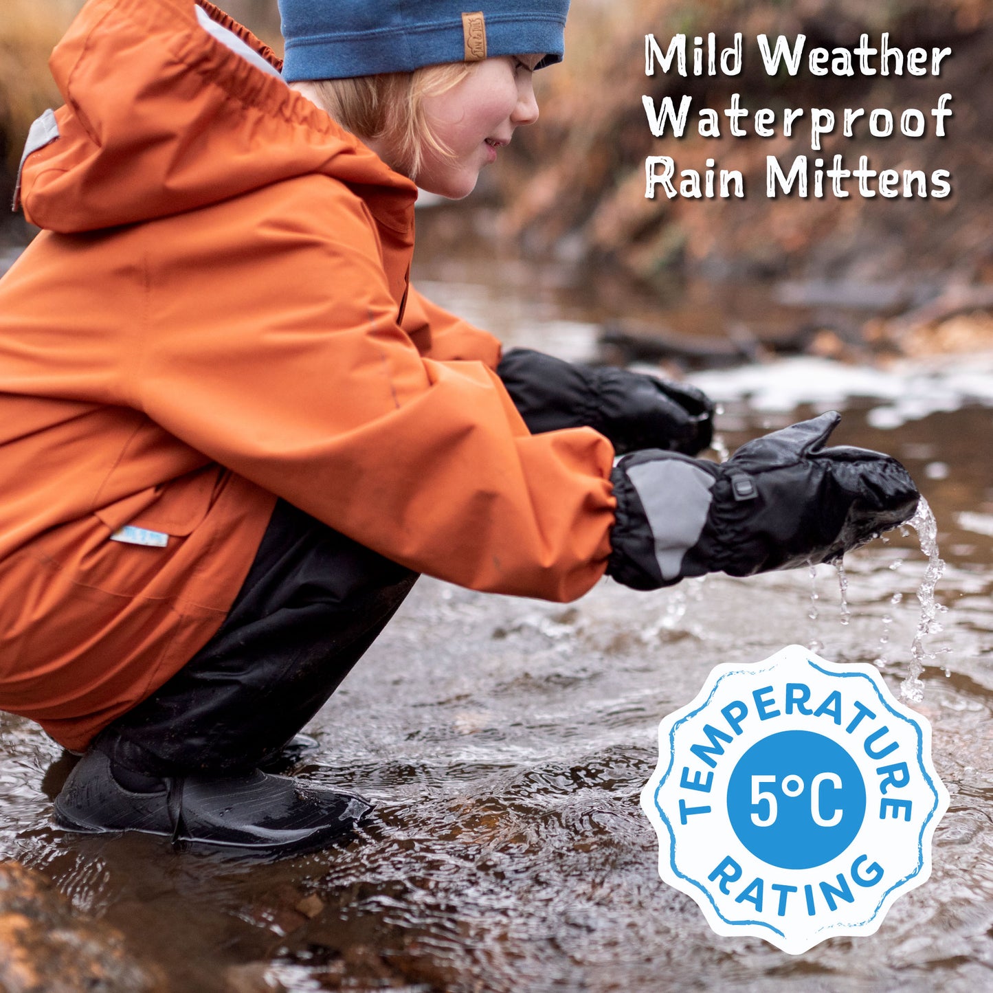 Jan & Jul Waterproof Rain Mittens - Heather Grey