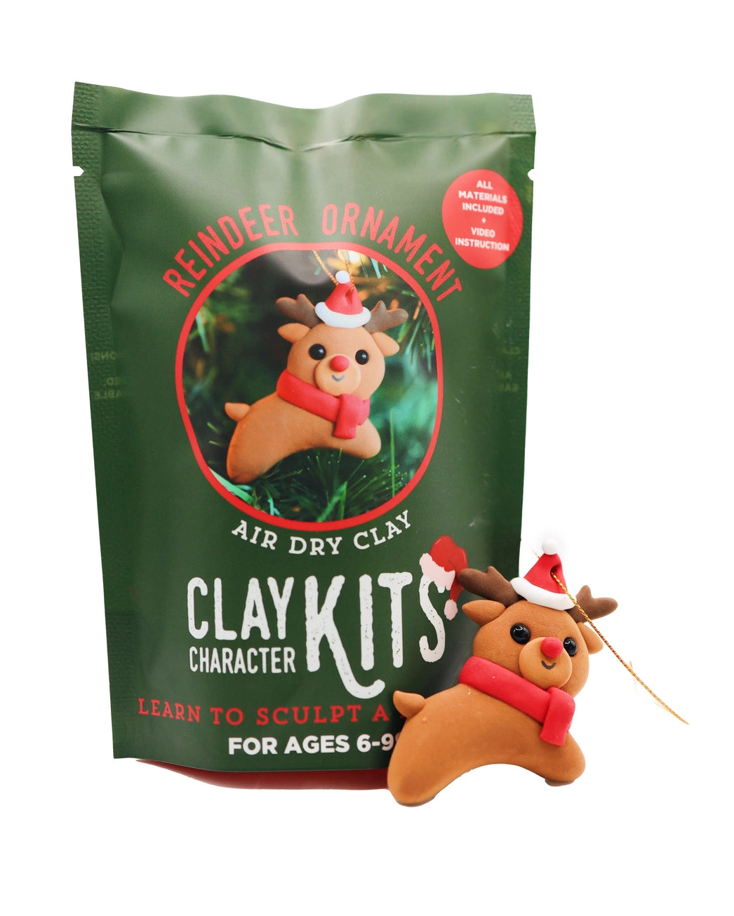 Reindeer Ornament Air Dry Clay Kit