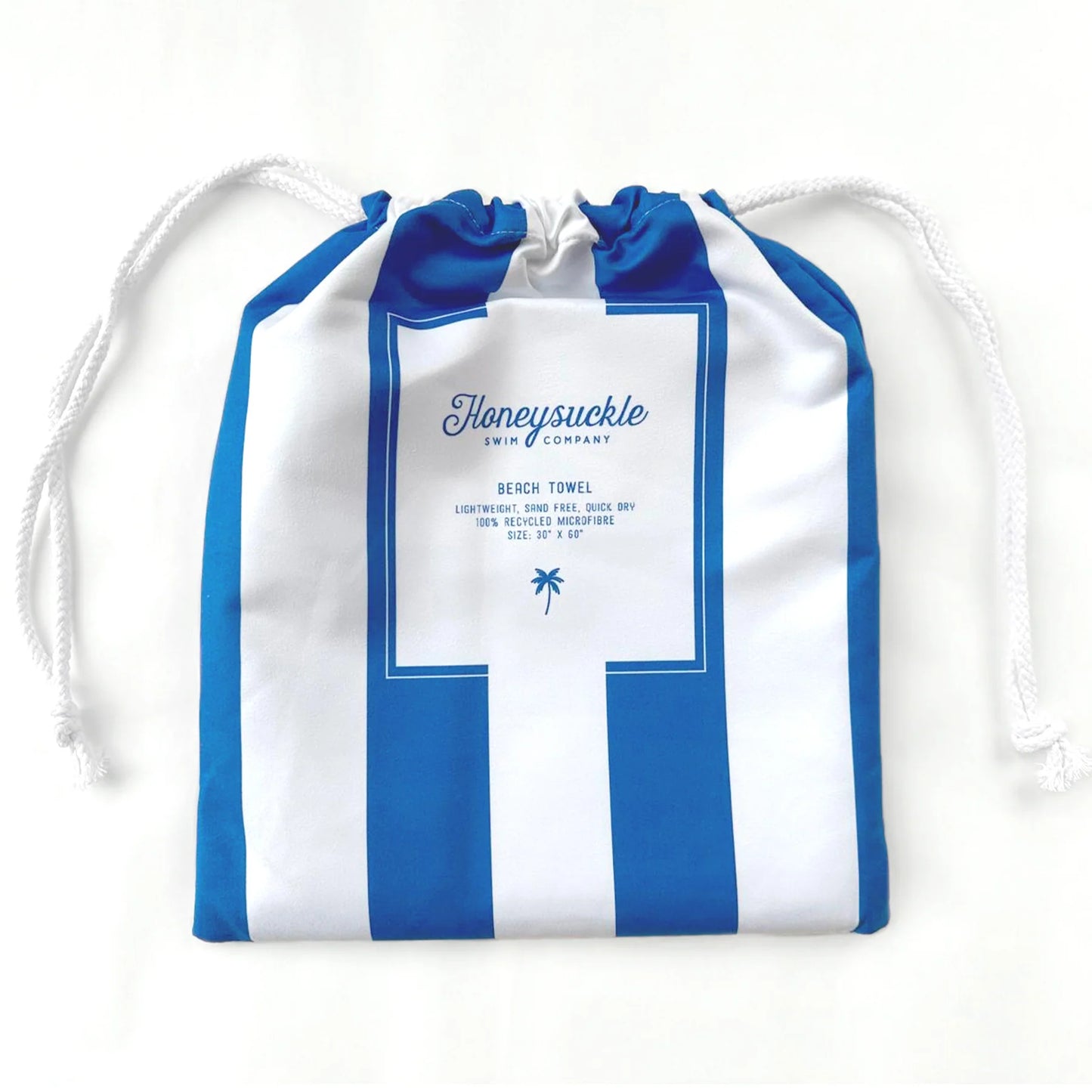 Honeysuckle Swim Cobalt Blue Stripe Beach Towel