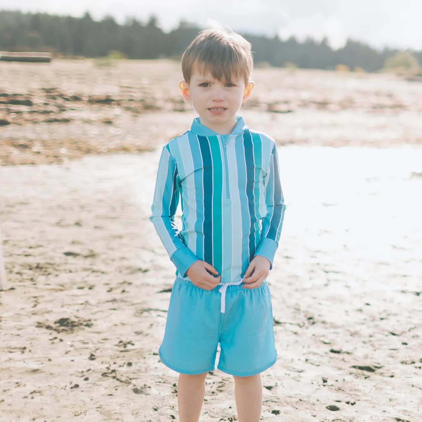 Honeysuckle Swim Trunks - Steel Blue