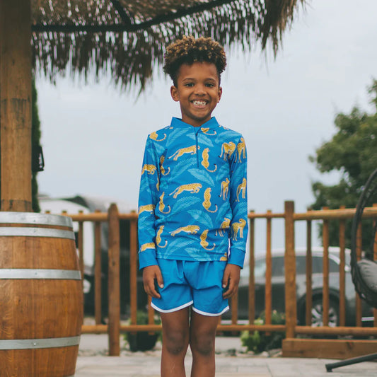 Honeysuckle Swim Trunks - Cobalt Blue