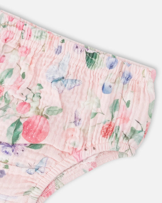 Deux par Deux Cotton Muslin Baby Dress - Berries