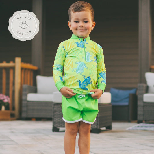 Honeysuckle Swim Rashguard Shirt - Toadally Bright