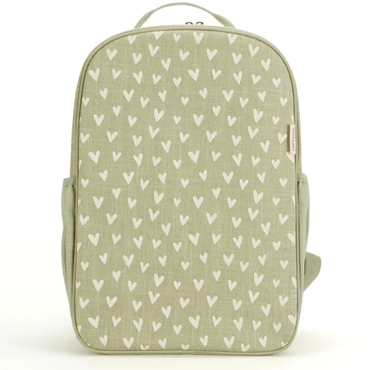 So Young Grade School Backpack - Sage Hearts