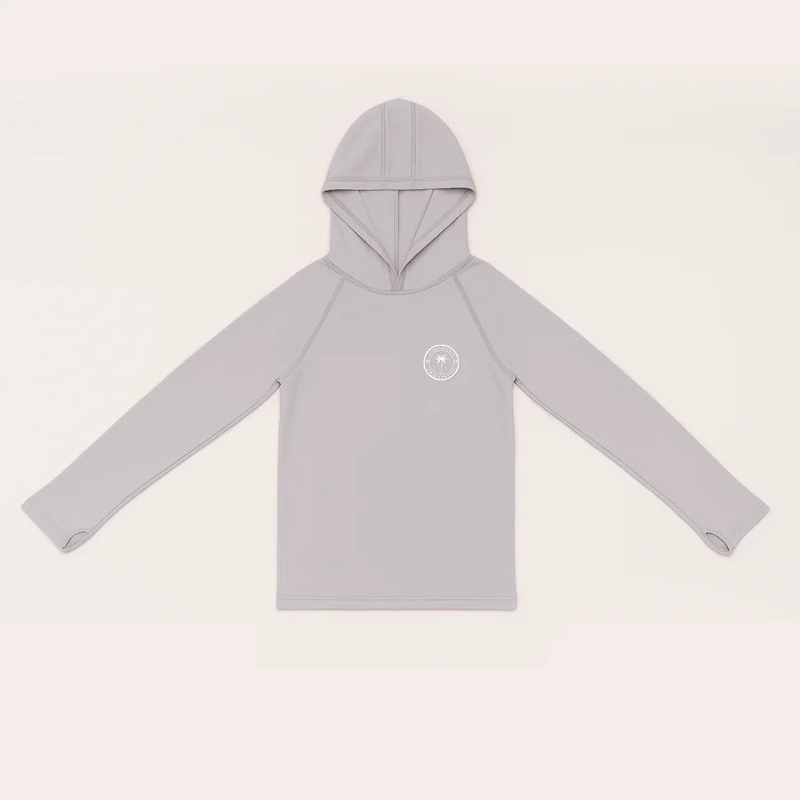 Honeysuckle Swim Hooded Sun Shirts - Warm Grey