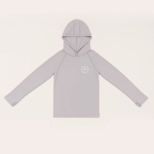 Honeysuckle Swim Hooded Sun Shirts - Warm Grey
