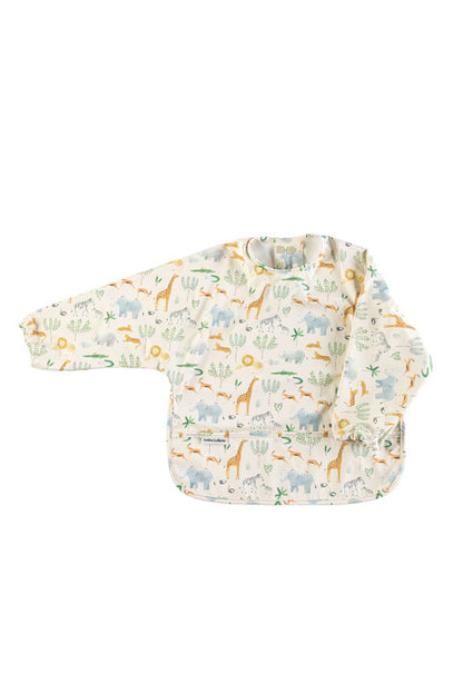 Loulou Lollipop Long Sleeve Waterproof Bib - Safari