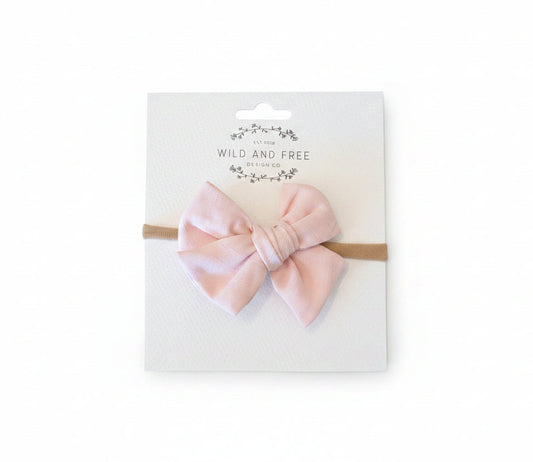 Blush Pinwheel Bow Baby Headband