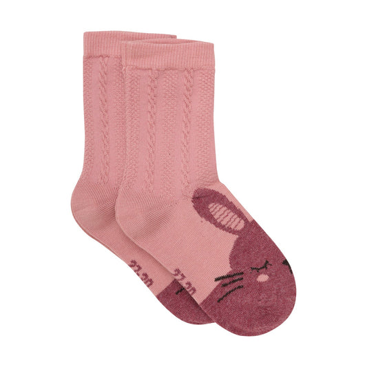 Minymo 2 Pack Baby Socks - Pink Bunny
