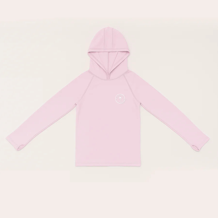 Honeysuckle Swim Hooded Sun Shirts - Light Pink