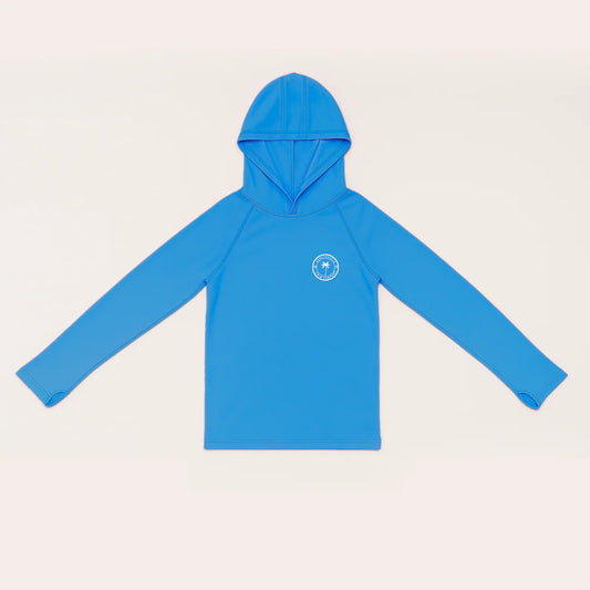 Honeysuckle Swim Hooded Sun Shirts - Cobalt Blue