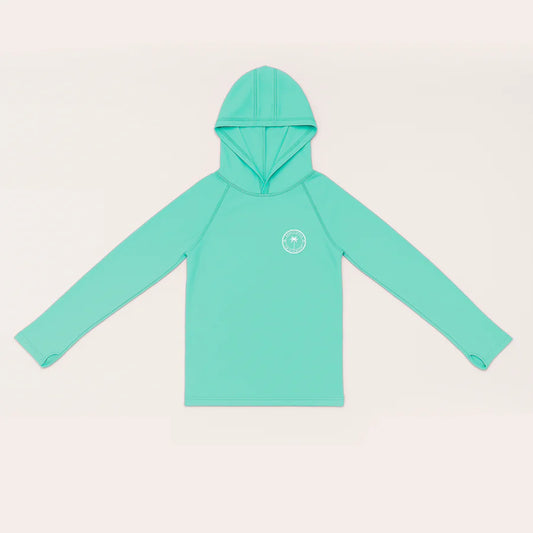 Honeysuckle Swim Hooded Sun Shirts - Turquoise