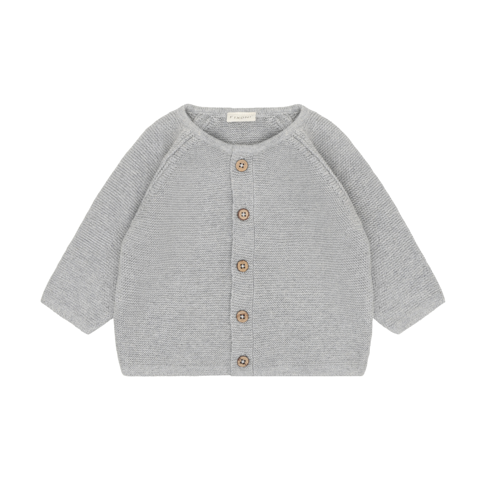 Flint Grey Melange Baby Cardigan