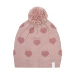 Minymo Knit Hat -Misty Rose Hearts
