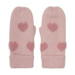 Minymo Knit Mittens - Misty Rose Hearts
